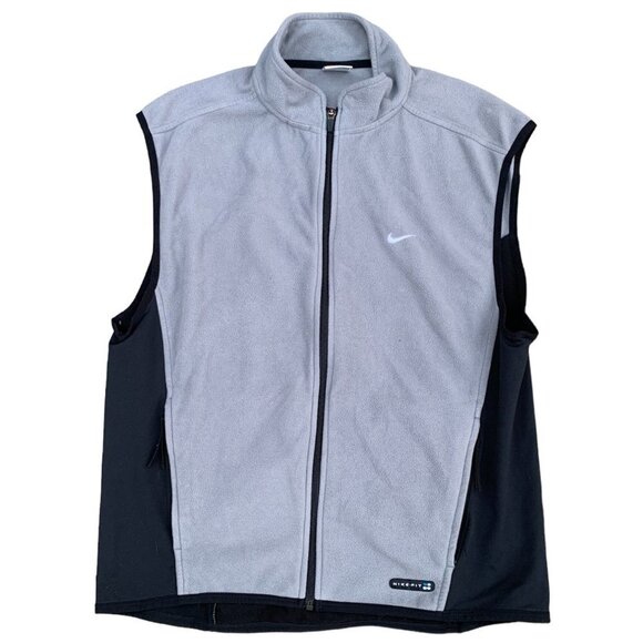 VINTAGE Nike Fleece Jacket Vest 'Shadow Black' XL - Picture 1 of 9